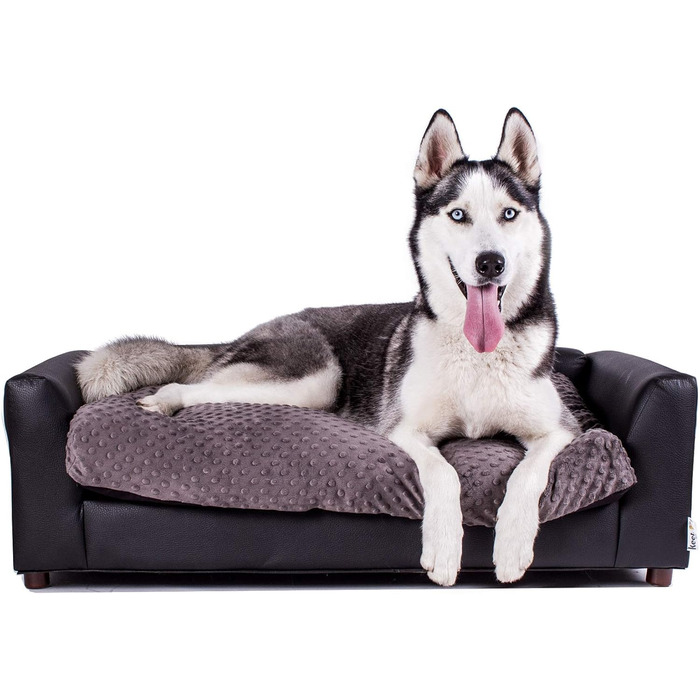Лежанка для домашніх тварин Keet Fluffy Deluxe, антрацит, L