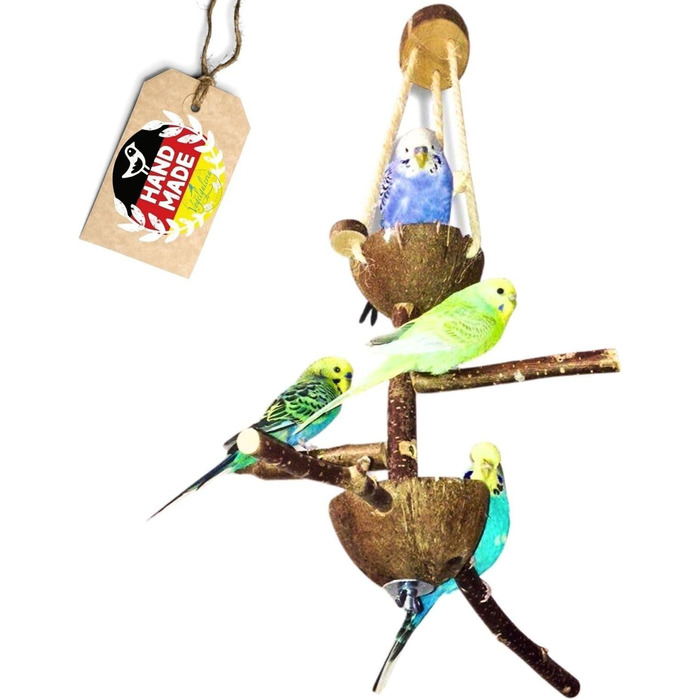 Ігровий майданчик Vogelgaleria Bird з натурального дерева, 2 чаші