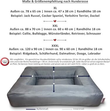 Лежанка для собаки тітоньки Хільди Дюна, XXL 88x70 см, сіра