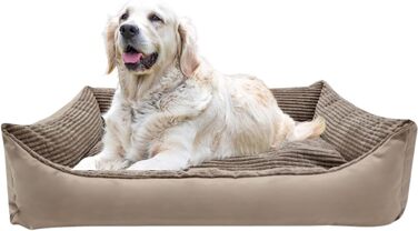 Велике ортопедичне ліжко для собак Odolplusz XXL з корду, бежеве, 100x70x19 см – ергономічний диван-подушка для великих порід