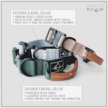 Преміум нашийник для собак Made to Roam, нейлоновий, регульований, із металевою застібкою, колір Oregon Haze, розмір 4