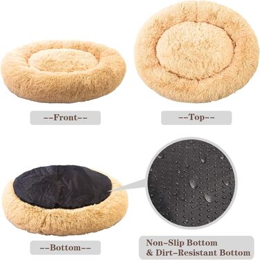 Ліжко для собак Mirkoo Calming Donut, велике, бежеве