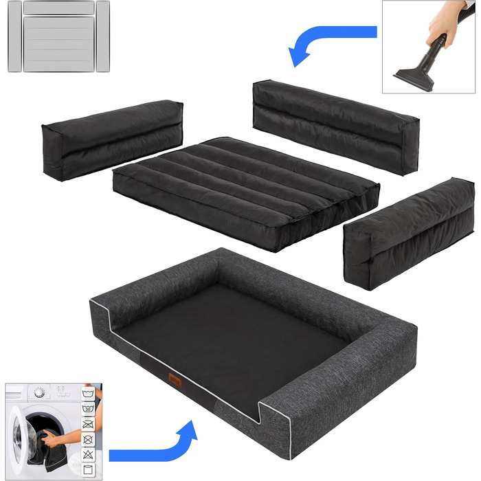 Ліжко для тварин HOBBYGARDEN XXL темно-коричневе 118x78 см