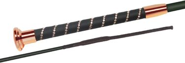 Палка для дресирування коней Fleck SilkTouch Crystal 100 см, рожеве золото, з кристалами, для верхової їзди