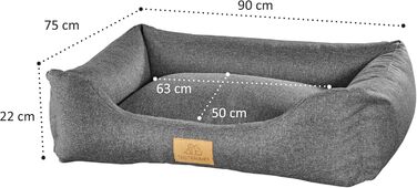 Лежак для собаки Amy, можна прати, м'який, XL, антрацит