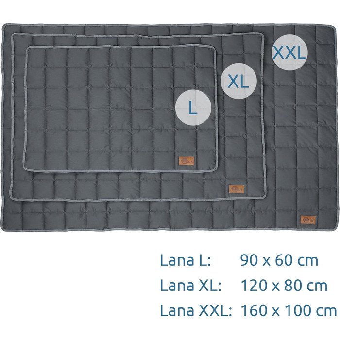 Лежак для собак your GEAR Lana 160x100 см, бавовна Oeko-TEX, м'який, міцний, праний, для дому та вулиці