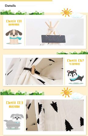 Намет для домашніх тварин Sunnykud Teepee з подушкою, знімний, M, білий