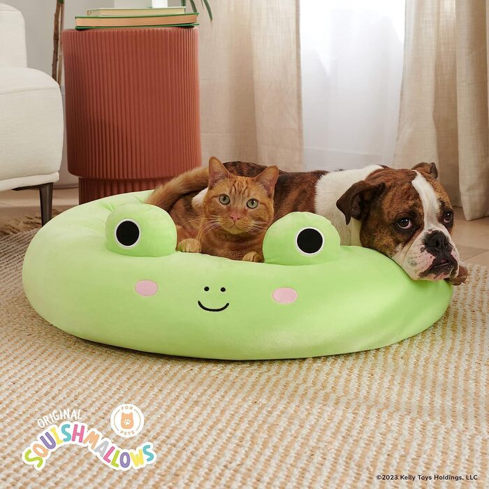 Ліжко для тварин Squishmallows Wendy Жаба 60 см, офіційний м'який плед Jazwares, супер м'яке плюшеве ліжко для домашніх тварин