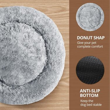 Ліжко для домашніх тварин JOLLYVOGUE Soothing Donut, можна прати, 50см