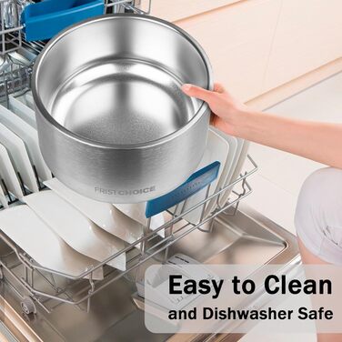 Миска для собак з нержавіючої сталі FristChoice, нековзка, 1,8 л