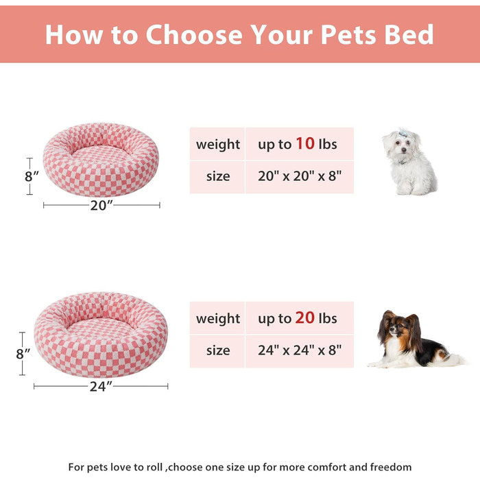 Ліжко для собак BFPETHOME Donut, кругле, нековзке, рожеве
