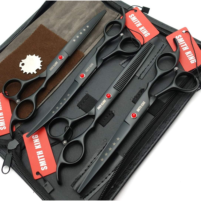 Набір ножиць для стрижки собак Smith King 7', 4 предмети