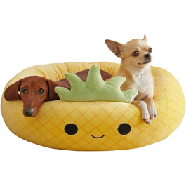 Оригінальне м'яке ліжко для домашніх тварин Squishmallows Maui Ананас, 76,2 см, плюшеве, ультрам'яке, офіційне