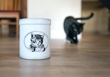 Баночка для котячих ласощів антикварна біла, 0,9 кг, щільно закривається