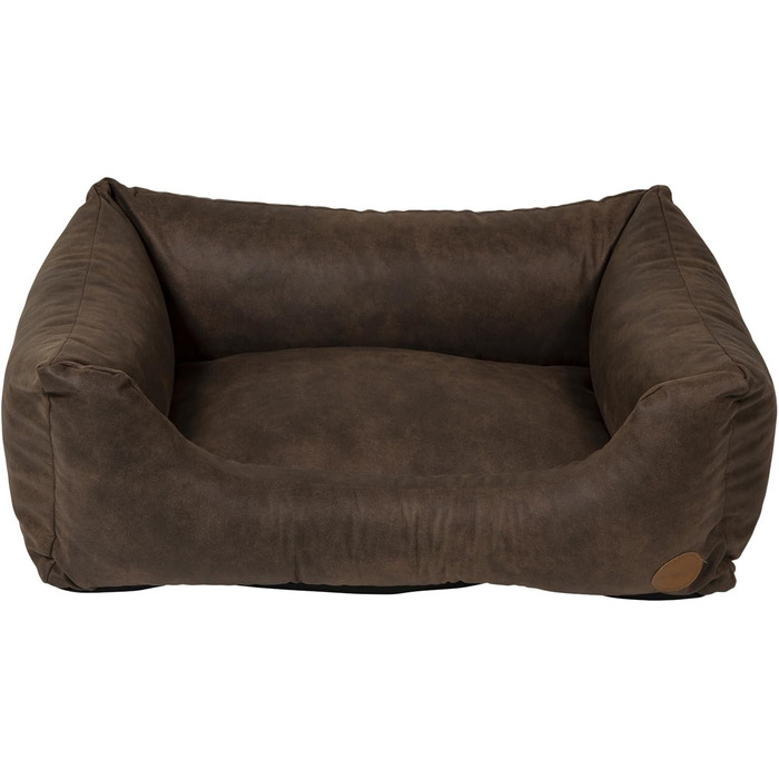 Лежак для собак JACK AND VANILLA JV Classy, штучна шкіра, коричневий, розмір M, 80x60x25 см – комфортний і довговічний