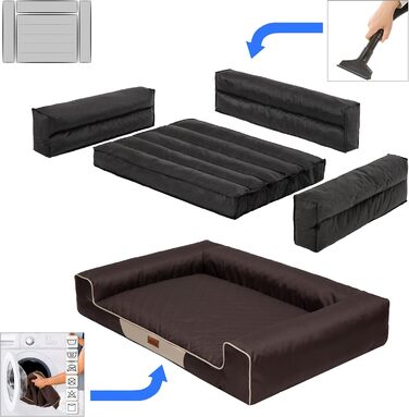 Ліжко для тварин HOBBYGARDEN XXL темно-коричневе 118x78 см