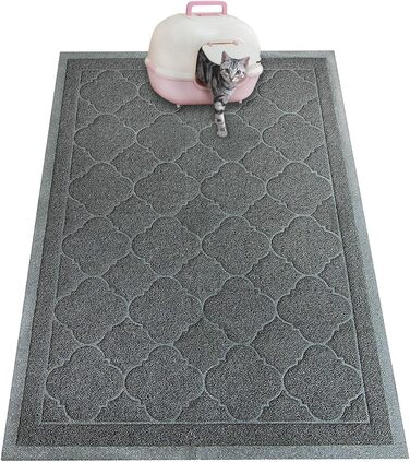 PETUPPY Високоякісний килимок для котячого туалету XL 119×91 см, без фталатів, водовідштовхувальний, не ковзає, легкий у догляді, м'який, збирає наповнювач