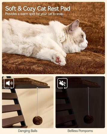 Х ярусна кігтеточка FourFurPets, 111 см, вінтажна коричнева, 3-