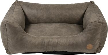 Диван для собак JACK AND VANILLA JV Classy, штучна шкіра, кам'яний, 100x70x27 см – міцне та комфортне ліжко для собак