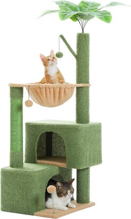 Кігтеточка PURRPURCAT з печерами та гамаком, зелена