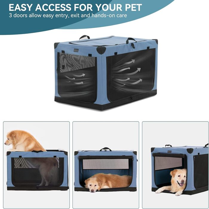 Складна клітка для собак Petsfit, Автомобіль і Дім, Синя (L)