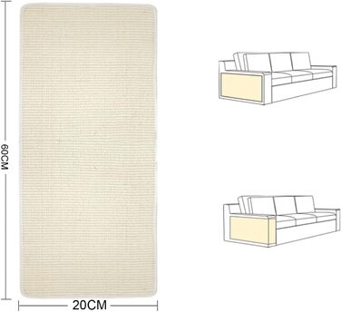 Килимок для кішок GIBZ Sisal, 8050см, білий