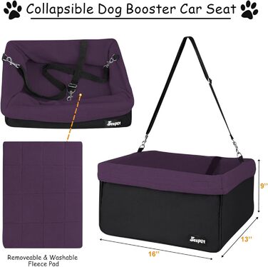 Автокрісло для собак JESPET & GOOPAWS з ременем безпеки