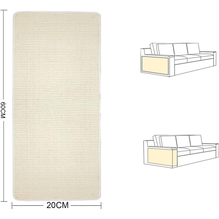 Килимок для кішок GIBZ Sisal, 8050см, білий