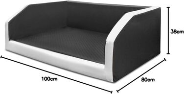 Лежанка для собаки Mayaadi Home Premium 90x70 см, чорно-біла