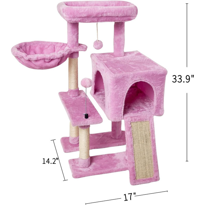 Вежа Cat Tree Tower рожевий з Cat Tree & Bed, 10