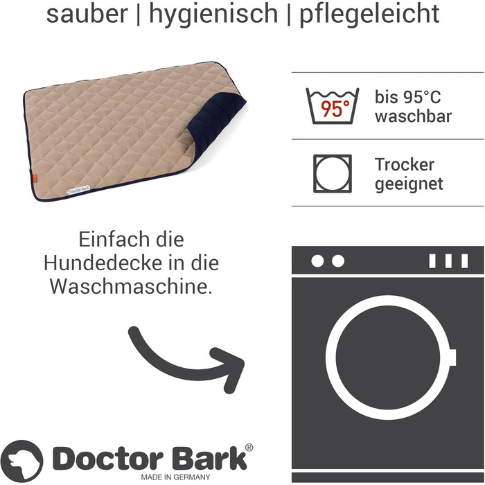 Ковдра для собак Doctor Bark з флісом XXL, яку можна прати при температурі до 95C