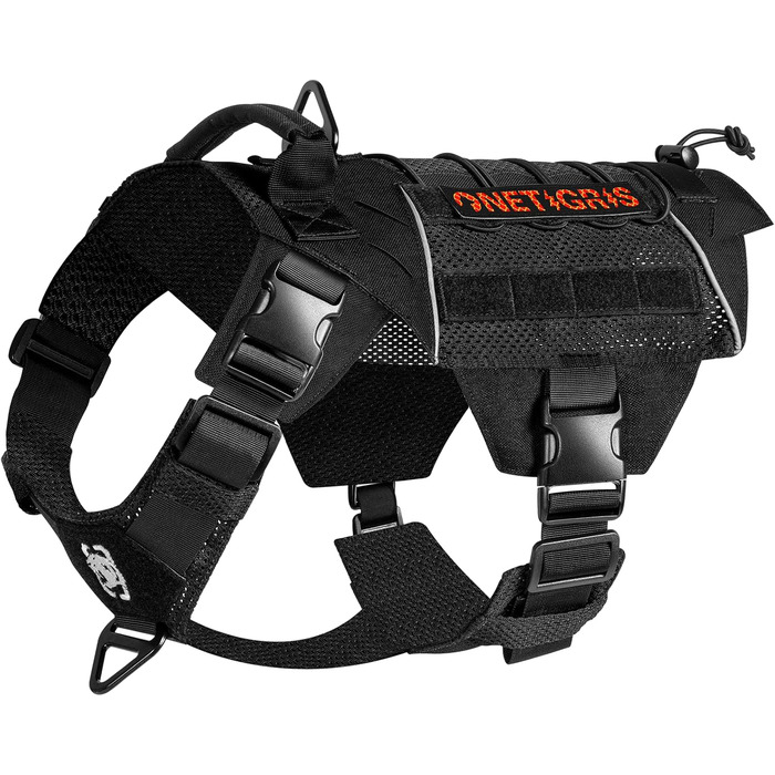 Тактична шлейка для собак OneTigris X Commander, чорна