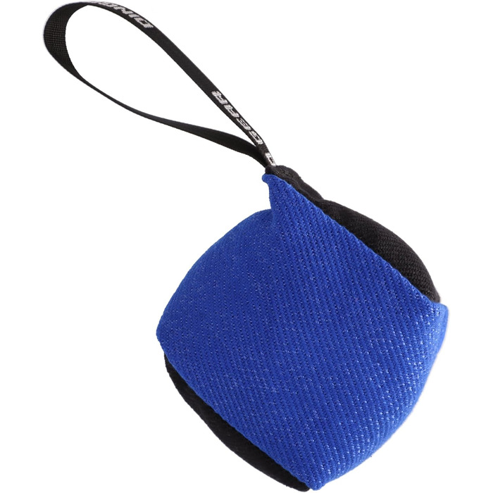 Іграшка для собак Dingo Gear у формі кубика, 10x10 см, з ручкою, з нейлкоту, чорна/синя – для тренувань та ігор