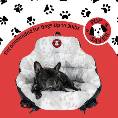 Автокрісло PupSaver для малих і середніх собак, краш-тест, м'яке ліжко для авто, до 13,6 кг, сумісне з ременем безпеки