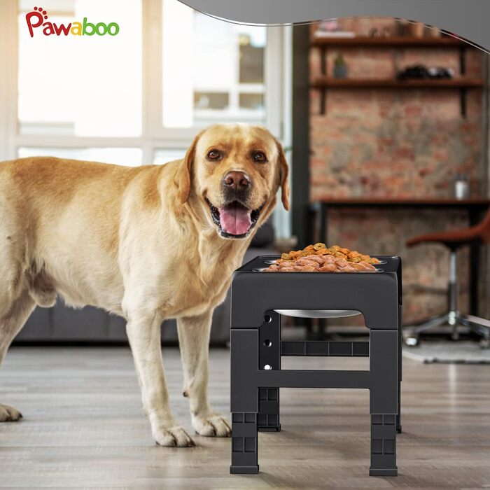 Складна миска для собаки Pawaboo з регульованою підставкою