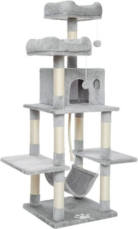 Кігтеточка Meerveil XL, 50x50x145 см, світло-сіра