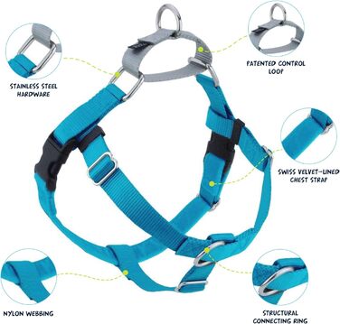 Шлейка для собак Hounds Design Freedom, бірюзова, 2