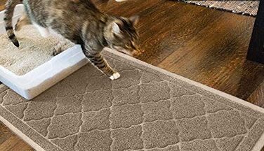 PETUPPY преміум килимок для котячого туалету XL 119.9x91.4 см, водонепроникний, антиковзкий, без фталатів, сірий хакі, збирає наповнювач