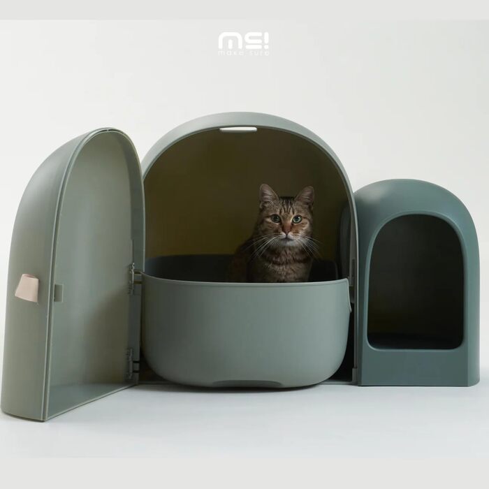 Котячий лоток з решіткою, зелений