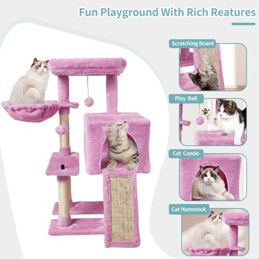 Вежа Cat Tree Tower рожевий з Cat Tree & Bed, 10