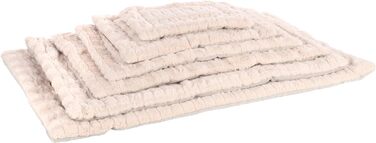 Лежак для собак Flamingo Verona прямокутний, бежевий, 85,5x51x2 см, м'який плюш, знімний чохол, антиковзке дно, можна прати