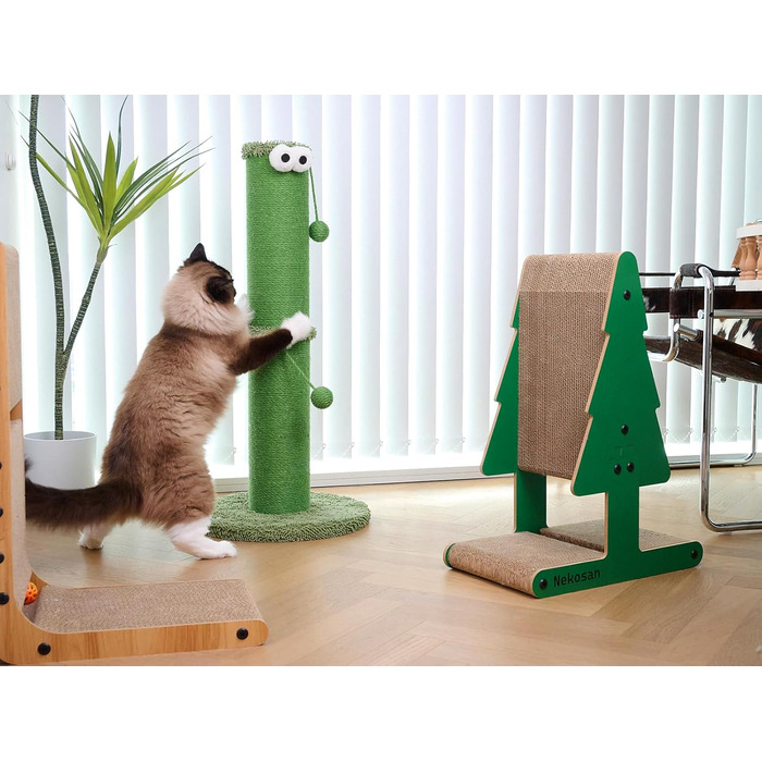 Кігтеточка Nekosan, 86 см, сізальп-стовпчик, іграшка, зелений