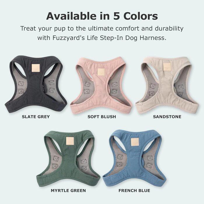 Шлейка для собак FuzzYard Life XXS, преміум бавовна, стильний дизайн, колір пісочний, для щоденних прогулянок