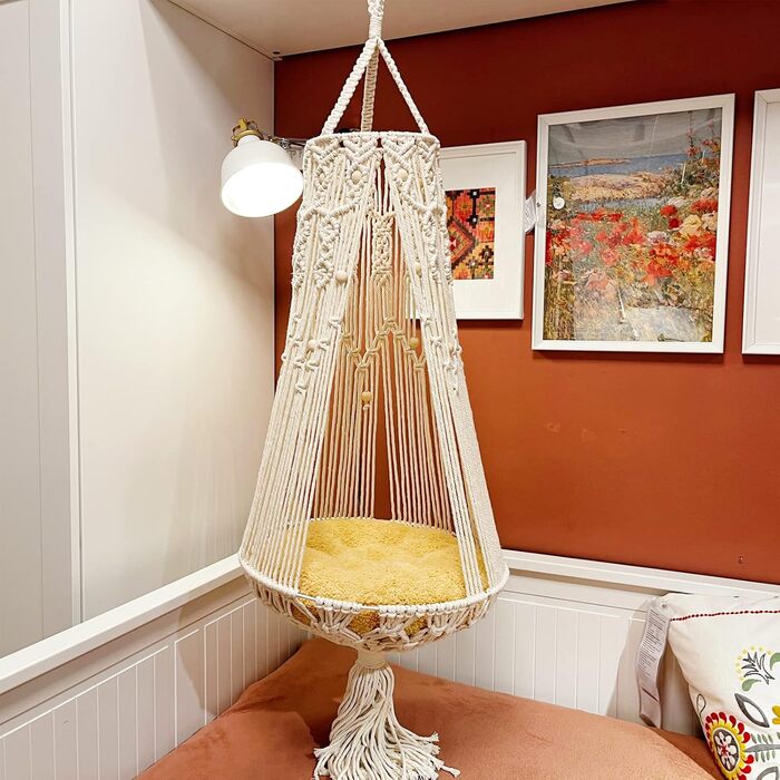 Гамак для кішки гойдалки Macrame Boho для приміщення/вулиці
