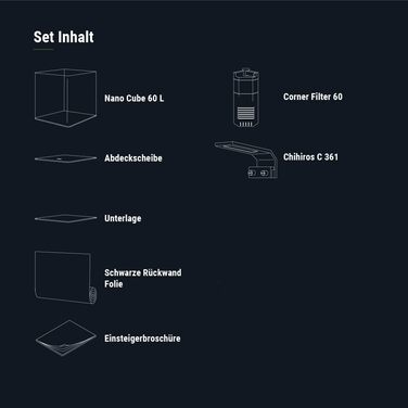 Nano-акваріум Dennerle Cube Basic 60 л із заокругленим склом