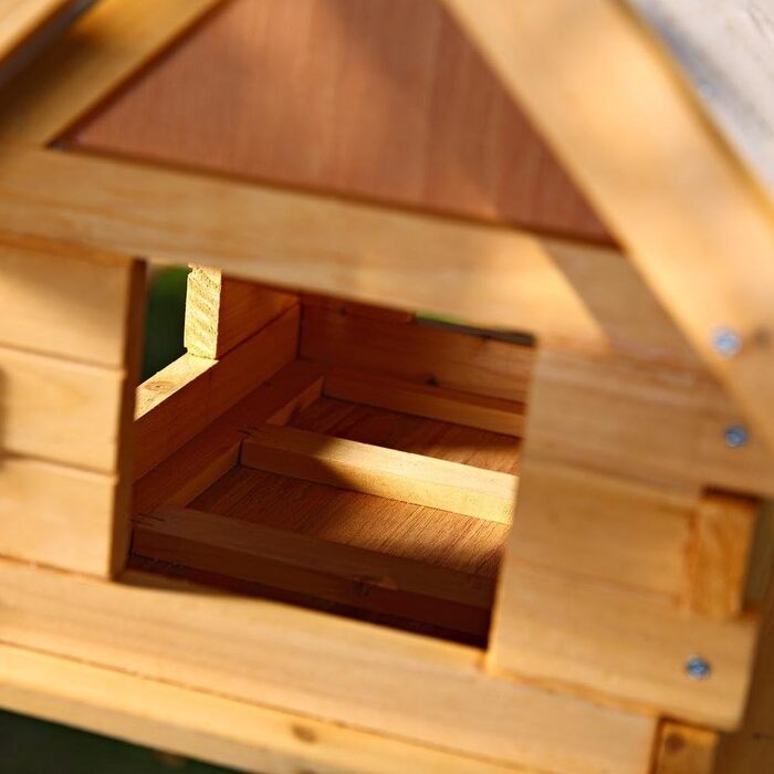 Годівниця для птахів Melko Bird Villa балкон Дерево Натуральне 44x34x37 см