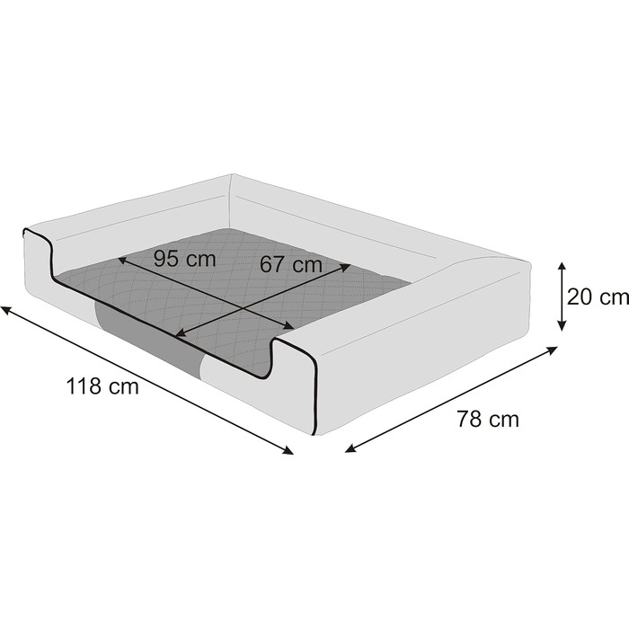 Ліжко для тварин HOBBYGARDEN XXL темно-коричневе 118x78 см