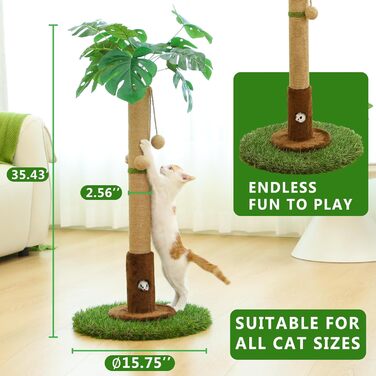 Кігтеточка для кішок Woochpet - 35 Пальма з сизалю