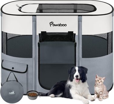 Портативний курник для домашніх тварин Pawaboo, складний, L, сірий