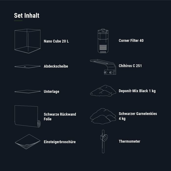 Dennerle Nano Cube Complete 20 л – Міні-акваріум комплект для акваріумних рибок та рослин